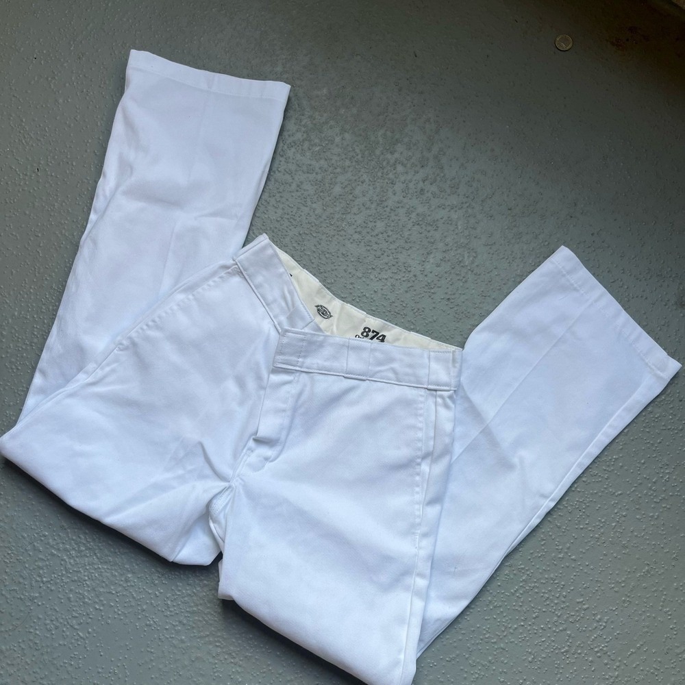 Dickies 874 Work Pants Original Fit‎ White Cotton Blend Men's Size 32 x 38